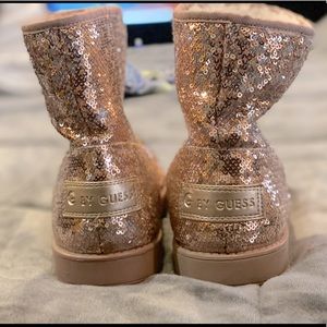G by Guess Rosegold sequin boots Size 9